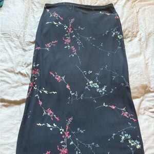 Floral Black Skirt